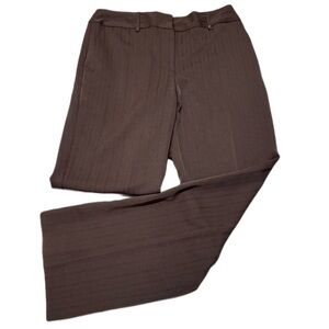 Elegant Women’s Brown Striped George Dress Pants Size 14 Average